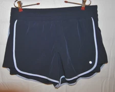 Women's LAYER8 Dark Blue Athletic Shorts Size L Elastic Waistband Qwick-Dry