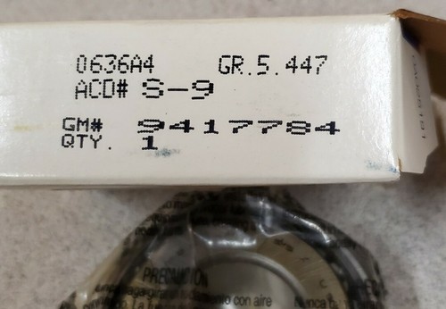 ACDELCO GM Differential Pinion Bearing, GM # 9417784,ACX # S-9, in box OEM part - Picture 3 of 3