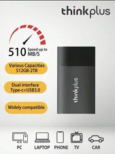 Lenovo thinkplus US202 Portable SSD 512GB Solid State Drive USB3.1 TypeCExternal
