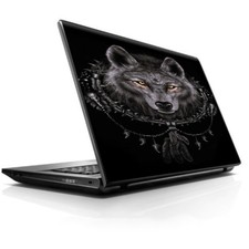Laptop Notebook Universal Skin Decal Fits 13.3" to 16" / Wolf dreamcatcher back