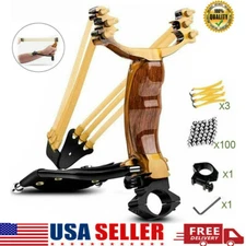 Hunting Slingshot Set Heavy Duty High Velocity Catapult Wrist Sling Shooting US