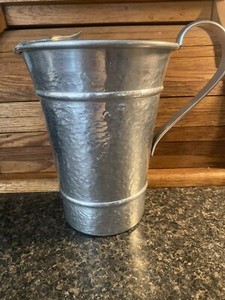 Vintage Gailstyn Pitcher Hammered Aluminum Ice Guard Farmhouse Chic Cottage  8"