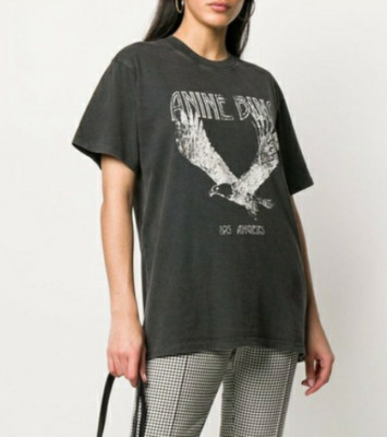 Neue Damen Adler-Druck Kurzärmliges T-Shirt-Oberteil Anine Bing 2025