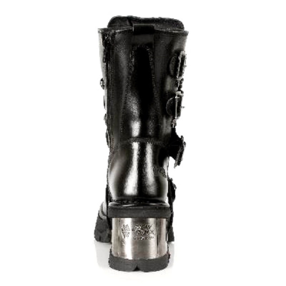 NEWROCK 373-S33 Ladies Black 100% Leather Goth Punk Emo Rock Biker