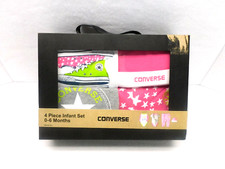 Converse Girl 4 Piece Set 2 Body suits, Pants  Hat 0-6 Months 066158-A3J New