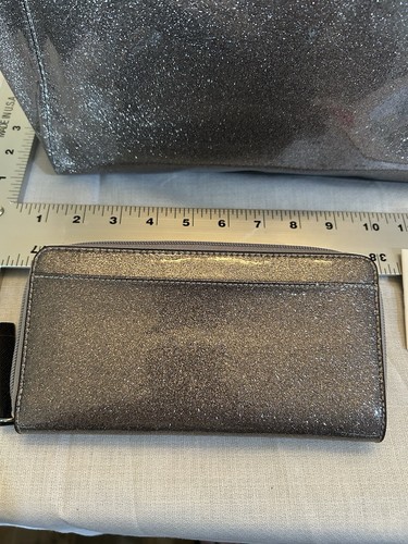 Kate Spade Mavis Street Taden Tote & Matching Neda Wallet Glitter Silver - Picture 6 of 6