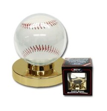 Lot of 3 BCW Gold Base Ball Holders baseball displays goldbase protectors