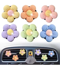 Cute Daisy Air Vent Clips, 6 Pcs Flower Car Air Fresheners