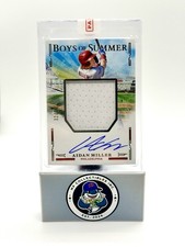 AIDAN MILLER 2025 Panini Boys Of Summer SEALED ON CARD JUMBO PATCH AUTO SP /99