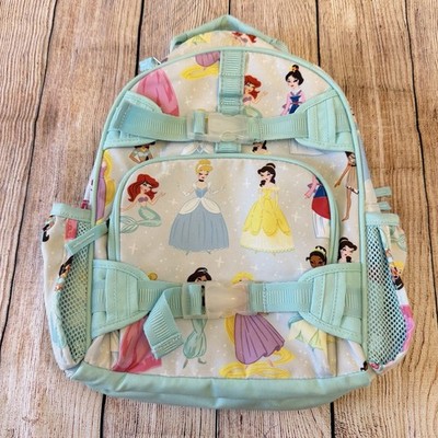 Pottery Barn Kids Disney Princess Backpack Teal Cinderella Belle Great Condition