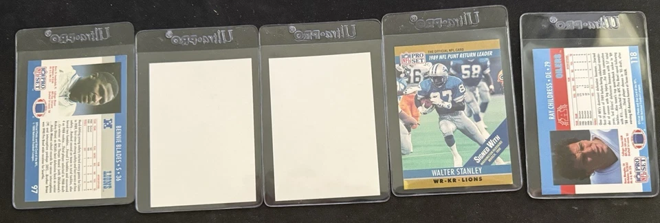 1990 Pro Set Football Error Lote de 5 Cartas CLEVELAND BROWNS ESTADO PERFEITO Frentes em Branco ETC… - Imagem 2 de 2