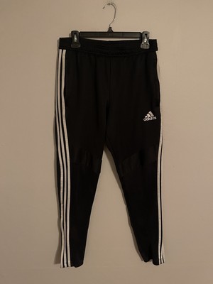 Adidas 3 Stripe Black White Athletic Track Sweat Pants - Men's Medium M