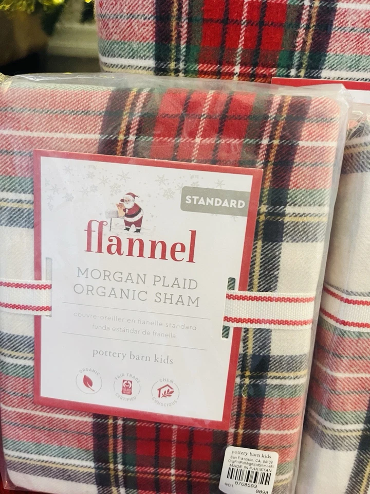 Funda nórdica Pottery Barn Morgan a cuadros Full Queen 2 fundas franela navideña niños Foto 4 de 4