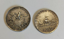 MEDAGLIA E MONETA IN ARGENTO CARAVELLE LIRE 500 REPUBBLICA ITALIANA