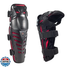 Motorcycle Shin Guards Protective Gear Leg Armor Dual Axis Pivoting Knee Hard