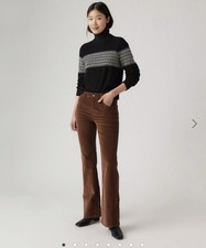 LEVIS 726 HIGH-RISE FLARE CORDUROY BROWN WOMEN'S PANTS SIZE 26/30