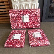 Marimekko Crate  Barrel KING Tamara Red Duvet Cover Duvet Two KING Shams  RARE
