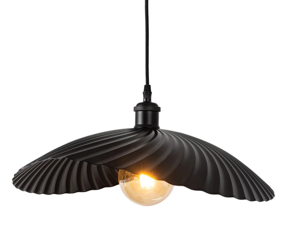 Ceiling Light Black Fairborune Pendant Oaks Lighting 4008/1 P BK
