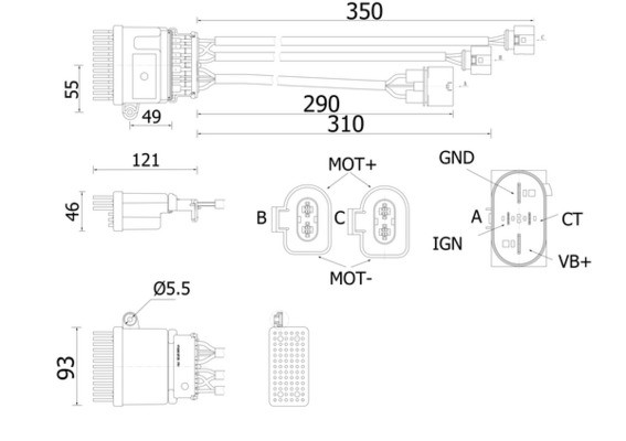 Régulateur de pulseur d'air MAHLE ABR 78 000S pour ajuster la ventilation habitacle AUDI