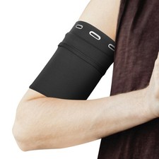 Running Phone Holder Armband Cell Phone Arm Band with Zipper Pocket M Black