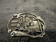 Siskiyou Pewter 1989 North Dakota Indian Centennial Belt Buckle Limited Ed 1460