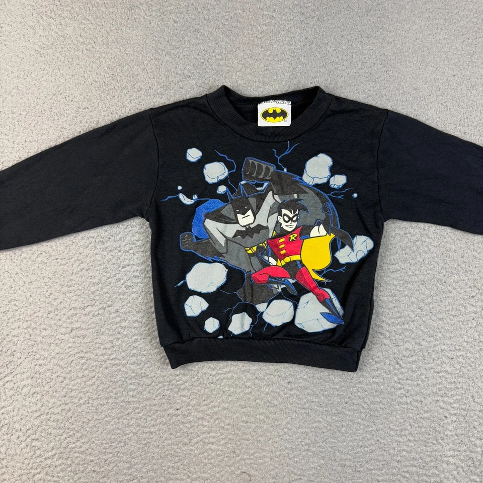Suéter Vintage Años 90 Juvenil Pequeño (4) DC Comics Batman Robin Cuello Redondo 1997 Niños Foto 4 de 4
