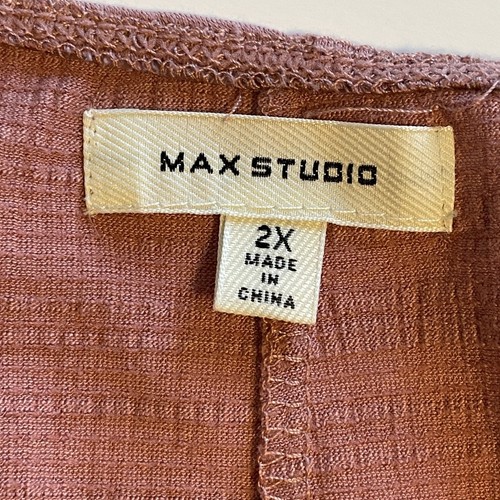 Max Studio Mauve Top Womens Size 2X Tie Sleeve Casual Boho Textured Blouse - Picture 5 of 8
