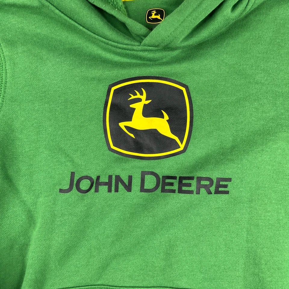 John Deere Hoodie Sweatshirt Youth Small Green Graphic Print Casual Pocket - Image 3 of 4