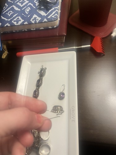BA Bali Indonesia sterling silver 925 amethyst Earrings BA Indonesia