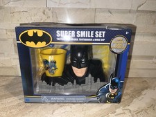 Batman DC Comics Travel Toothbrush, Holder  Rinse Cup Super Smile Set