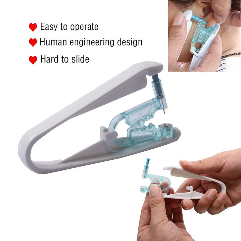 Kit de piercing de orelha, 8 peças 4mm kit descartável auto-orelha pericings com parafusos de orelha... - Imagem 3 de 4