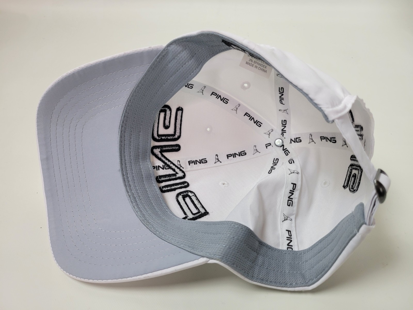 Ping White Adjustable Strapback Golf Hat Cap - image 7