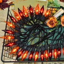 27.78 FT Halloween Ligths, C7 Clear Orange and Purple Orange&Purple 