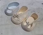 Vintage Lot of 3 Replacement Cabbage Patch Doll White Slip-on Shoes 426-42