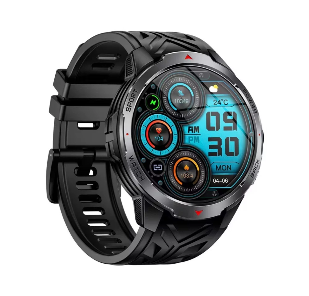 Smartwatch Flashlight 3ATM Waterproof Fitness & Health Tracker, Multi Funct