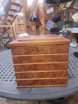 Agresti Custom Luxury walnut burl wood chest -Suede Drawers Italy