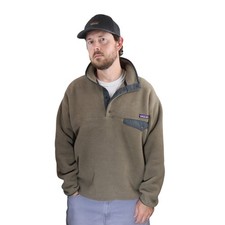 Patagonia Vintage Synchilla Snap T Fleece Pullover Mens Large Brown Gray Jacket