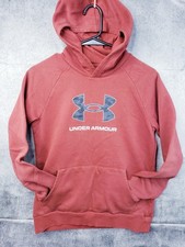 Under Armour Hoodie Youth Large YL Rust Red Camo Logo Pullover Sweatshirt