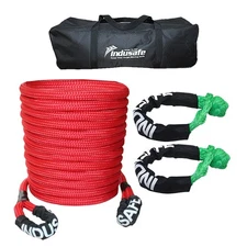 Recovery Kinetic Tow Rope 1"x30ft Energy Truck Tow Snatch Strap with 2 Shackles