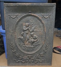 1800s Antique Ornamental Cast Iron Fireplace Summer Cover 25x20” Ornate Rustic