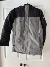 Burton Boys' Covert Winter Jacket Ski/Snowboard, Black Gray Large