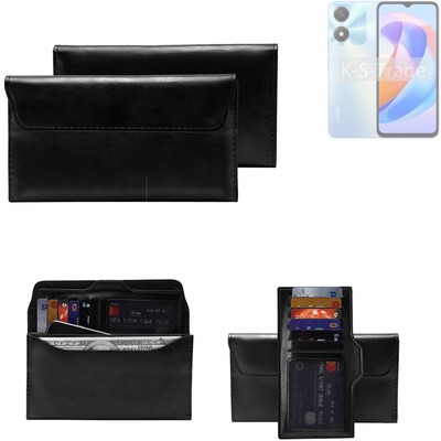 Handy Hülle für Honor Play 40C 5G Wallet Case + Cover Handyhülle Tasche schwa