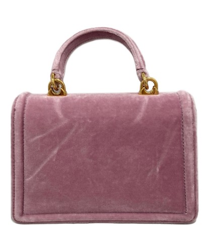 Dolce&Gabbana Devotion Top Handle Bag 2WAY Chain Strap Gold Heart Logo Pink Used - Picture 3 of 9