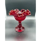 Fenton Ruby Red Thumbprint Candy Dish