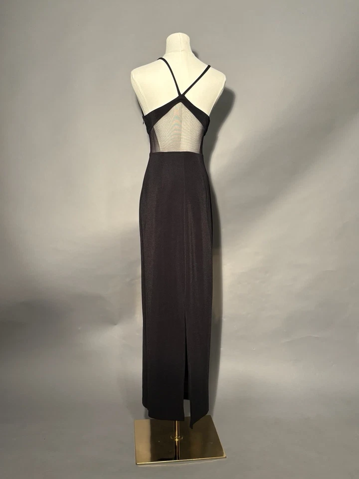 Vestido pequeño estilo vintage años 90 negro y transparente vestido de cóctel de salón Foto 3 de 4