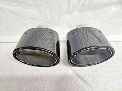 6" x 3.5" Dual Oval Exhaust Carbon Tailpipe Tips  Audi RS RS3 GOLF R Leon Cupra
