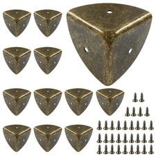 12Pcs Box Corner Protectors, 1.57" 40mm Metal Corner Edges Protector Triang...
