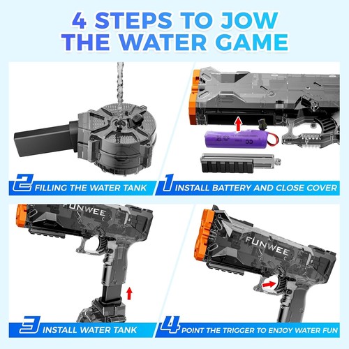 Durable Electric Water Pistol - Ultimate Summer Outdoor Water Toy for Kids - Picture 7 of 8