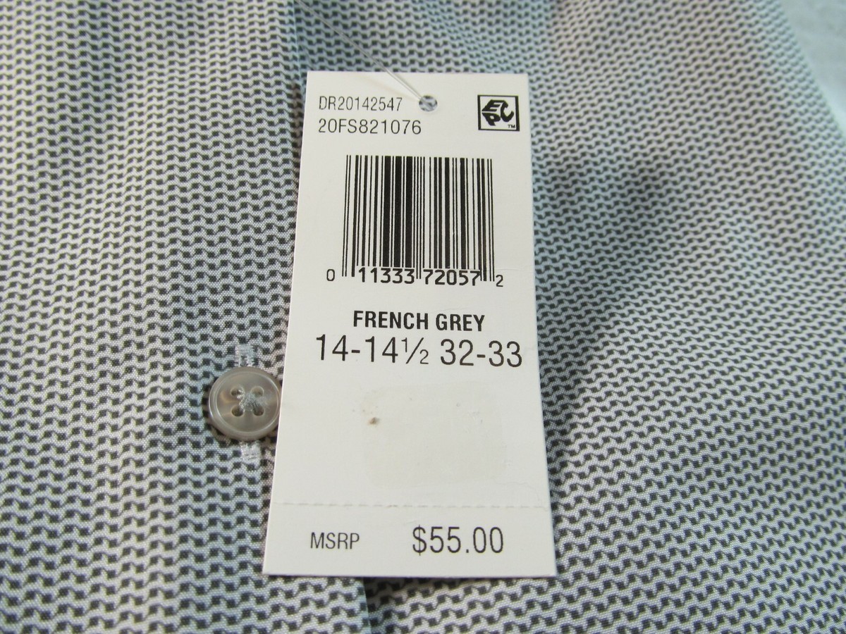 NWT VAN HEUSEN 4-WAY STRETCH QUICK DRY LNG SLV DRESS SHIRT, French
