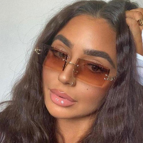 NEW Fashion Rimless Square Men's Women Sunglasses Retro Outdoor Glasses Eyewear - Picture 3 of 24